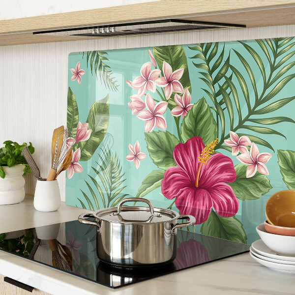 Glazen snijplanken Tropisch bloemenpatroon