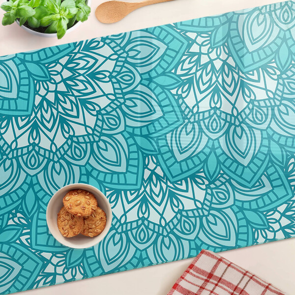 Snijplanken van glas Mandala-patroon in blauwe tinten