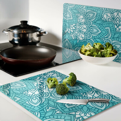 Snijplanken van glas Mandala-patroon in blauwe tinten