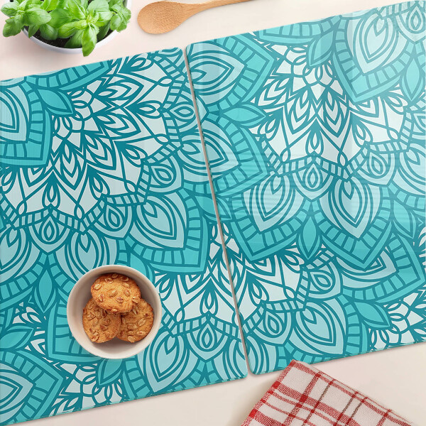 Snijplanken van glas Mandala-patroon in blauwe tinten