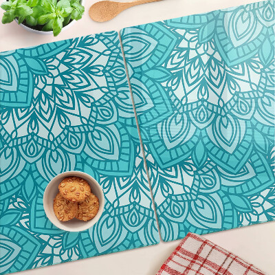 Snijplanken van glas Mandala-patroon in blauwe tinten