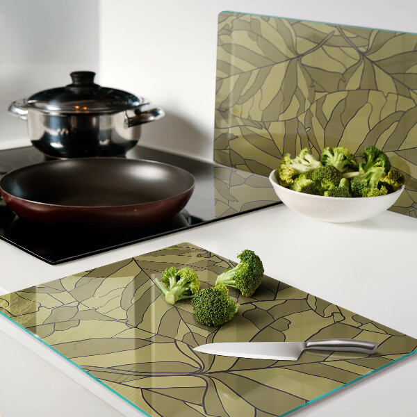 Snijplanken glas Bladeren in goudtinten