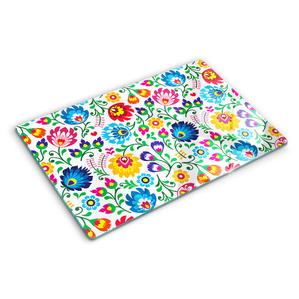 Glazen snijplanken Bloemenpatroon in volksstijl