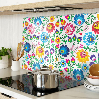 Glazen snijplanken Bloemenpatroon in volksstijl