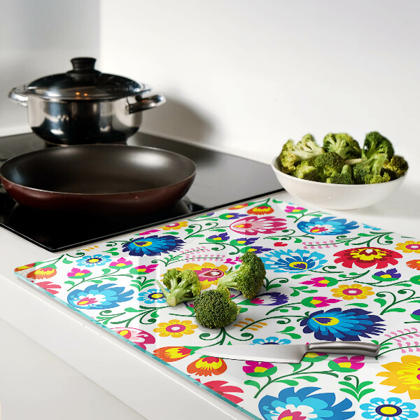 Glazen snijplanken Bloemenpatroon in volksstijl