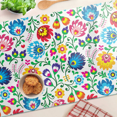 Glazen snijplanken Bloemenpatroon in volksstijl