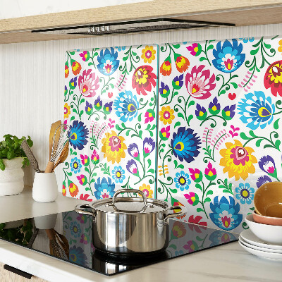 Glazen snijplanken Bloemenpatroon in volksstijl