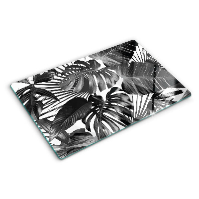 Snijplanken van glas Tropische bladeren in zwart-wit