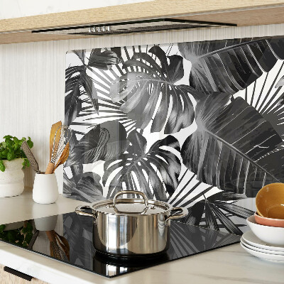Snijplanken van glas Tropische bladeren in zwart-wit