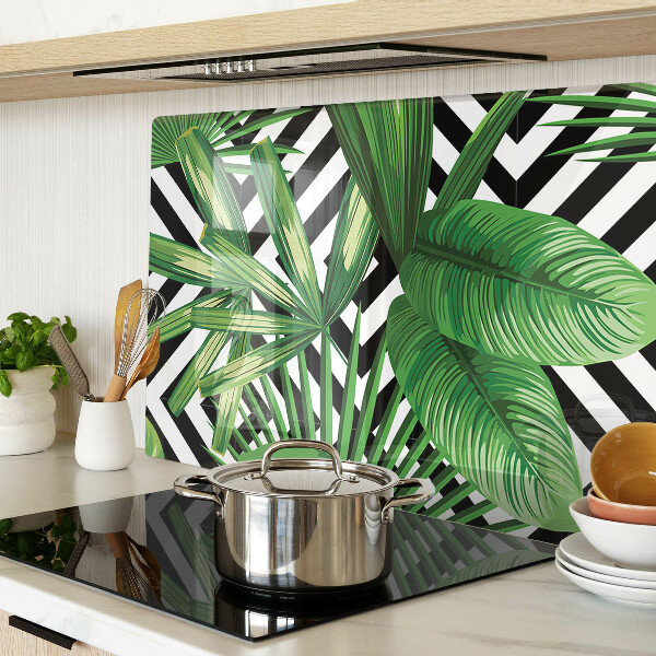 Snijplanken glas Tropische bladeren op strepen