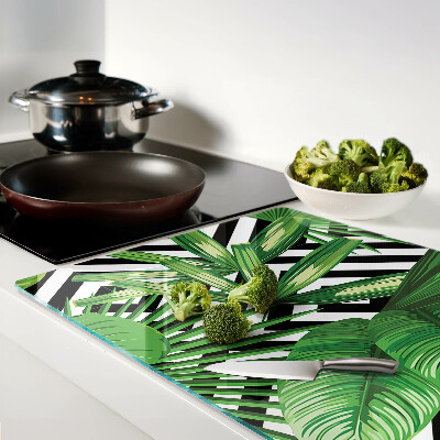 Snijplanken glas Tropische bladeren op strepen