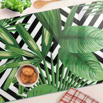 Snijplanken glas Tropische bladeren op strepen
