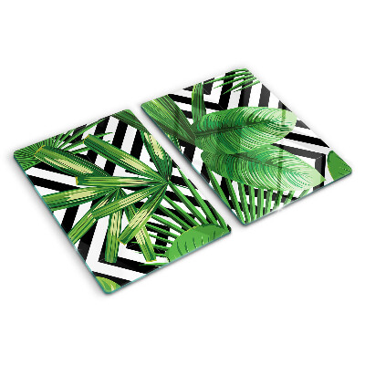 Snijplanken glas Tropische bladeren op strepen