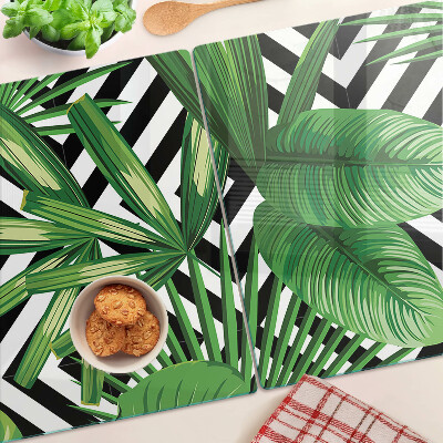 Snijplanken glas Tropische bladeren op strepen