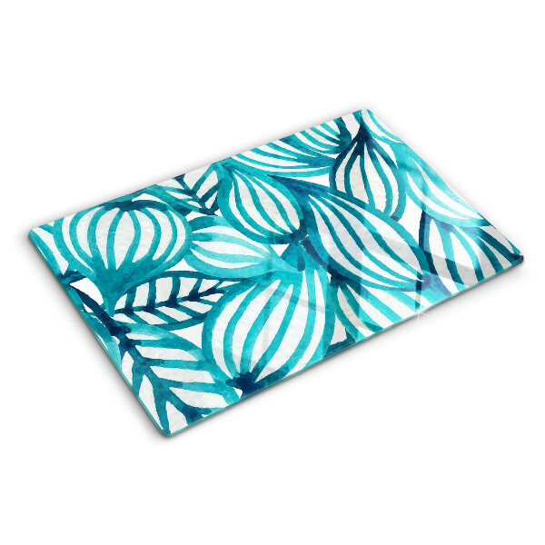 Snijplanken van glas Bladeren in turquoise tinten