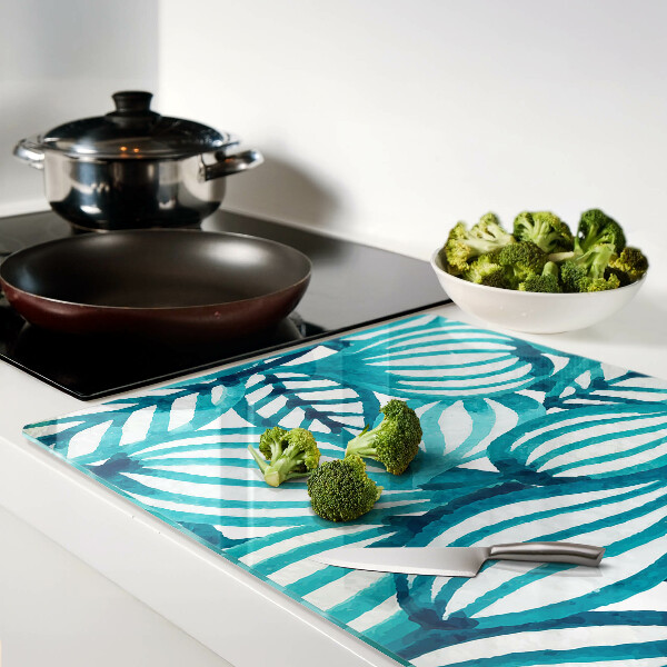 Snijplanken van glas Bladeren in turquoise tinten