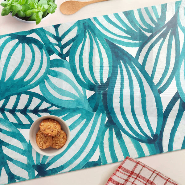 Snijplanken van glas Bladeren in turquoise tinten