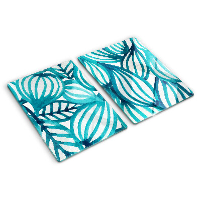 Snijplanken van glas Bladeren in turquoise tinten