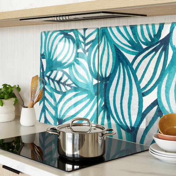 Snijplanken van glas Bladeren in turquoise tinten