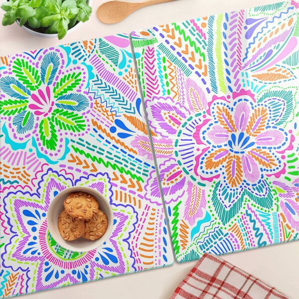 Snijplanken glas Bloemenpatroon in boho-stijl