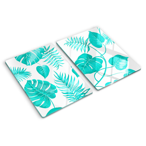 Snijplanken glas Tropische bladeren in verschillende tinten groen