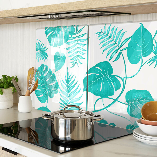 Snijplanken glas Tropische bladeren in verschillende tinten groen