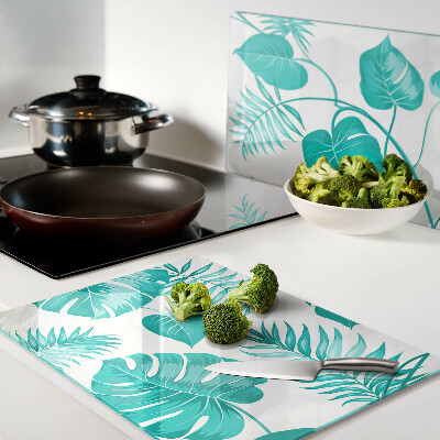 Snijplanken glas Tropische bladeren in verschillende tinten groen