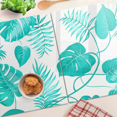 Snijplanken glas Tropische bladeren in verschillende tinten groen