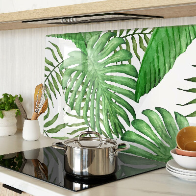 Glazen snijplanken Tropische bladeren in verschillende tinten groen