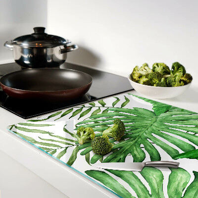 Glazen snijplanken Tropische bladeren in verschillende tinten groen