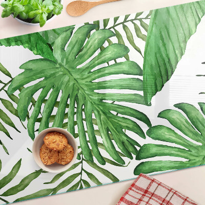 Glazen snijplanken Tropische bladeren in verschillende tinten groen