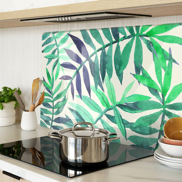 Snijplanken van glas Palmbladeren in aquarel-stijl