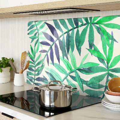 Snijplanken van glas Palmbladeren in aquarel-stijl