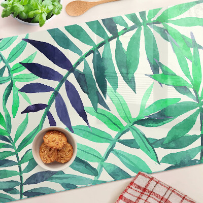 Snijplanken van glas Palmbladeren in aquarel-stijl