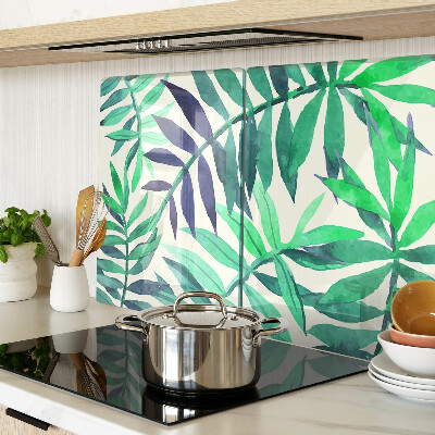 Snijplanken van glas Palmbladeren in aquarel-stijl