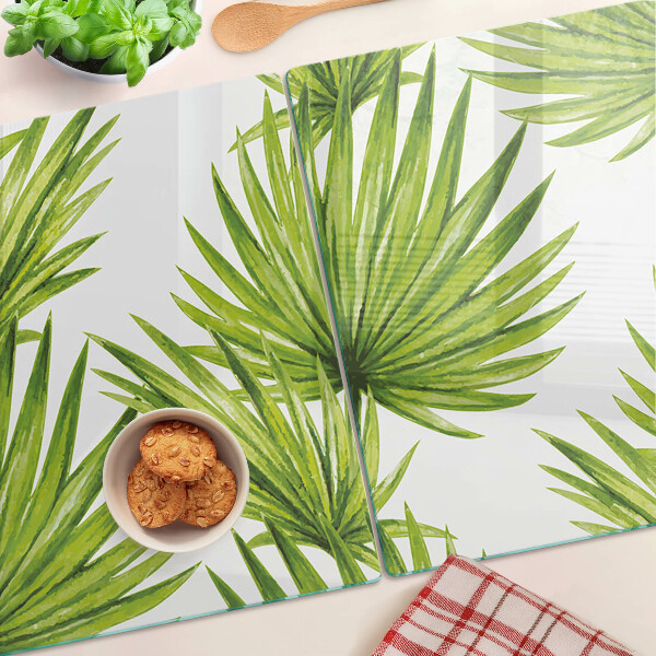 Glazen snijplanken Palmbladeren in verschillende tinten groen