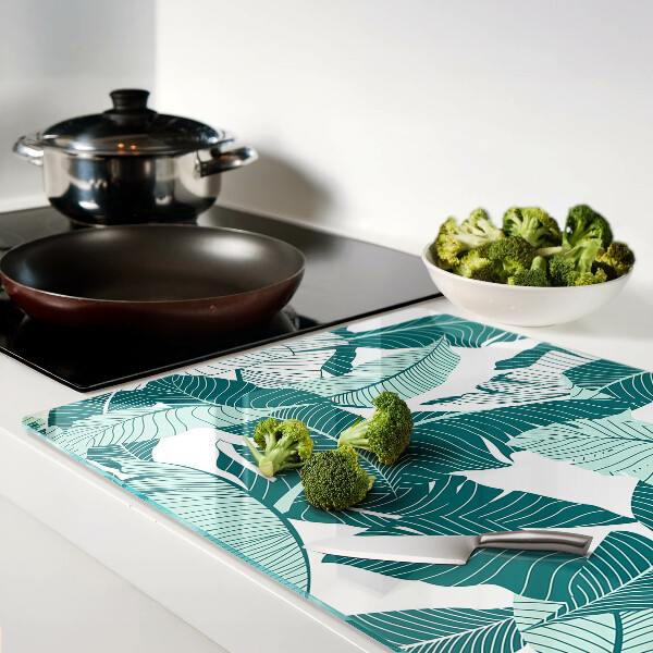 Glazen snijplanken Tropische bladeren in verschillende tinten groen