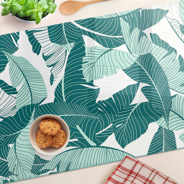 Glazen snijplanken Tropische bladeren in verschillende tinten groen
