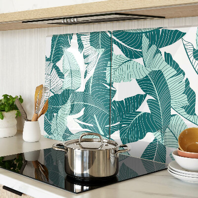 Glazen snijplanken Tropische bladeren in verschillende tinten groen