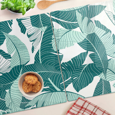 Glazen snijplanken Tropische bladeren in verschillende tinten groen