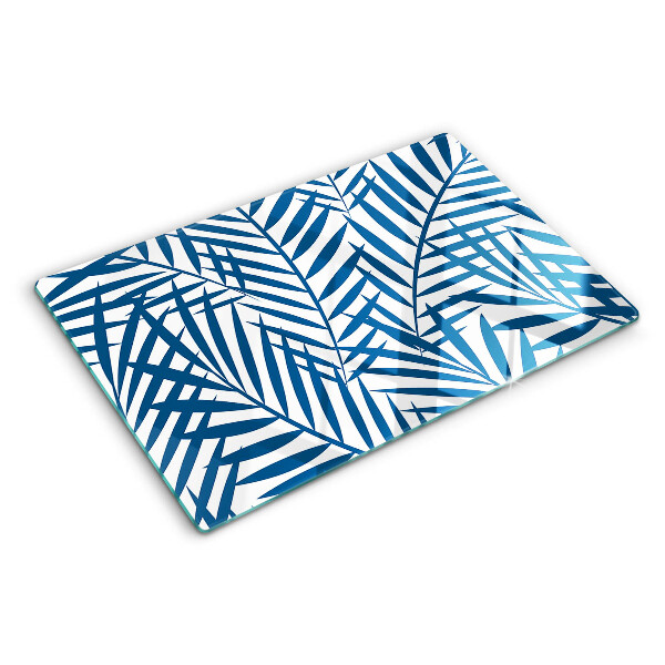 Snijplanken glas Palmbladeren in verschillende tinten blauw