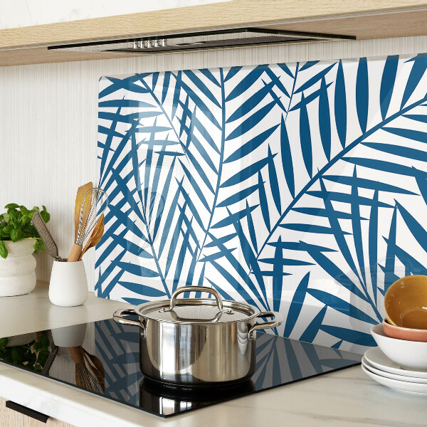 Snijplanken glas Palmbladeren in verschillende tinten blauw