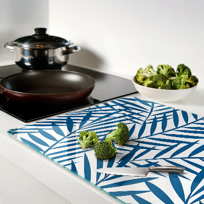 Snijplanken glas Palmbladeren in verschillende tinten blauw