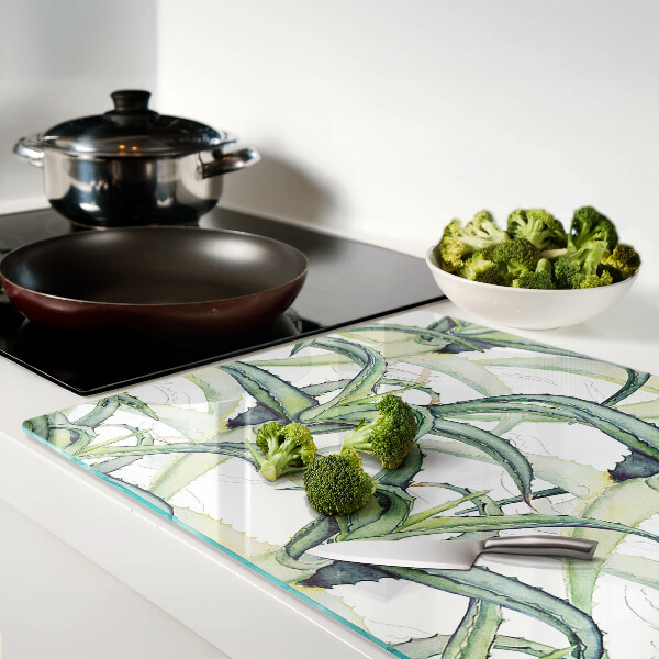 Glazen snijplanken Plantenbladeren in aquarelstijl