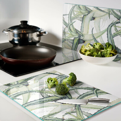Glazen snijplanken Plantenbladeren in aquarelstijl