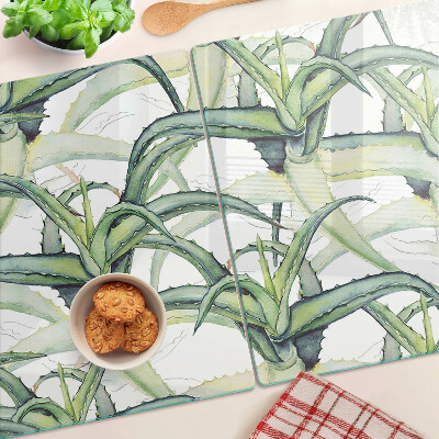 Glazen snijplanken Plantenbladeren in aquarelstijl