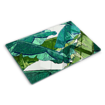 Snijplanken van glas Palmbladeren in verschillende tinten groen