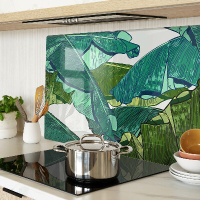 Snijplanken van glas Palmbladeren in verschillende tinten groen