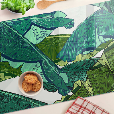 Snijplanken van glas Palmbladeren in verschillende tinten groen