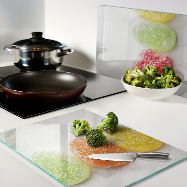 Glazen snijplanken Snoep in regenboogkleuren